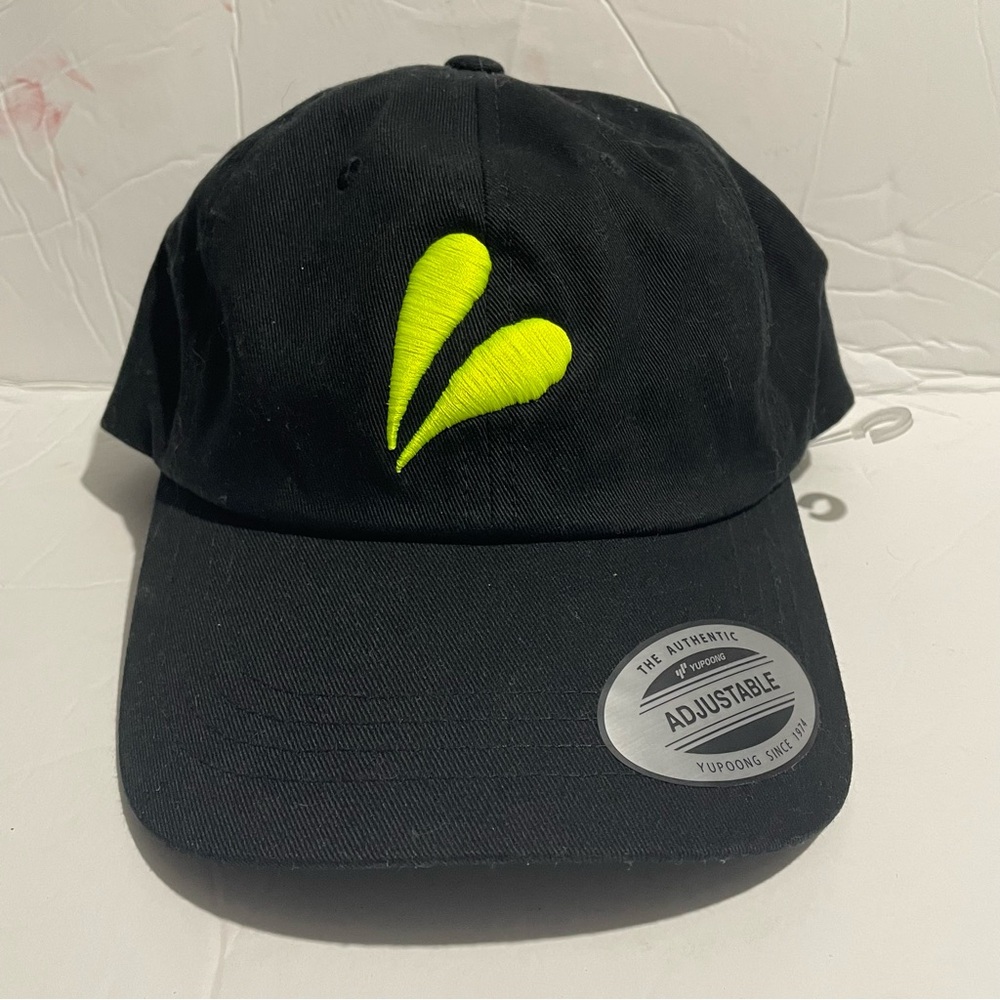 The Classics Yupoong Hat Adjustable Black Cap With Green Logo Baseball Hat Lid